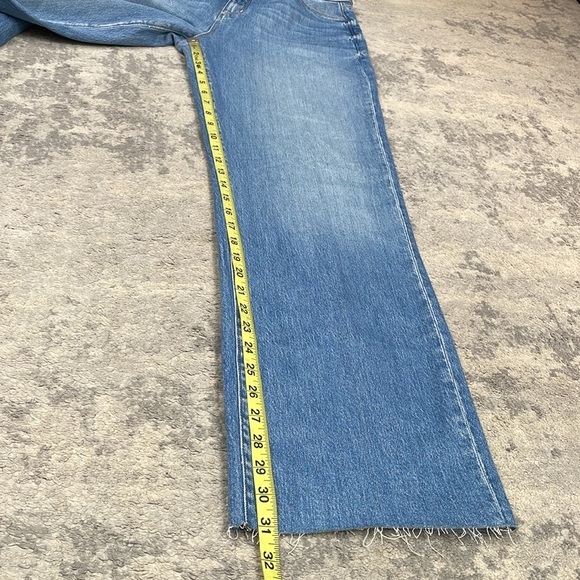 New L’Agence Tiana High Rise Wide Leg Jeans Seneca Raw Hem Blue Sz 29 - Picture 11 of 13